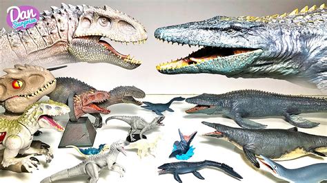 HUGE MOSASAURUS VS INDOMINUS REX COLLECTION! Jurassic World Dinosaur and Action Figures! - YouTube