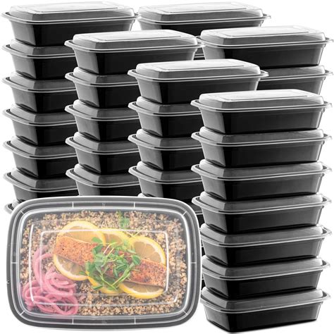 Buy 50-Pack Reusable Meal Prep Containers Microwave Safe Food Storage ...