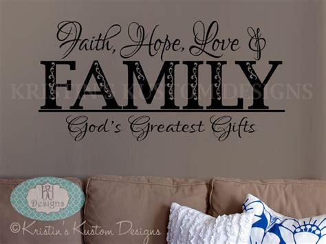 Faith Hope Love & Family Wall Decal - Etsy