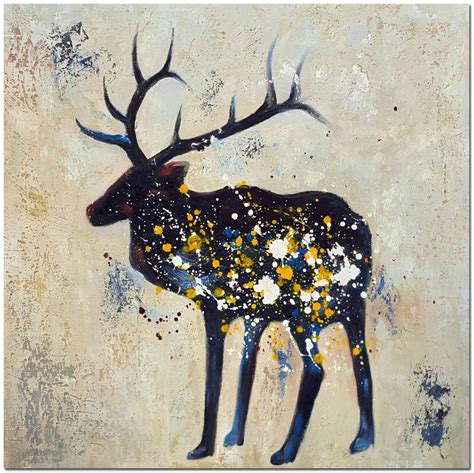 Hand Painted Abstract Deer Painting on Canvas Heavy Texture - Etsy