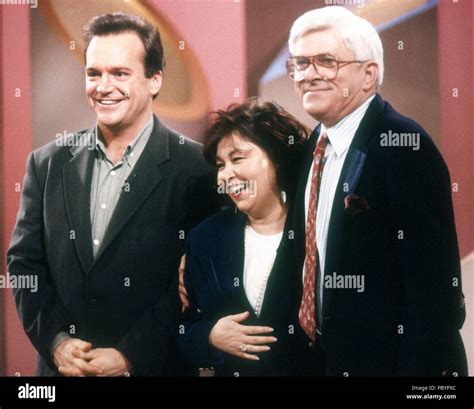 Tom Arnold and Roseanne Barr with Phil Donahue on the Phil Donahue show ...