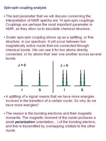 PPT – Spin-spin coupling analysis PowerPoint presentation | free to ...