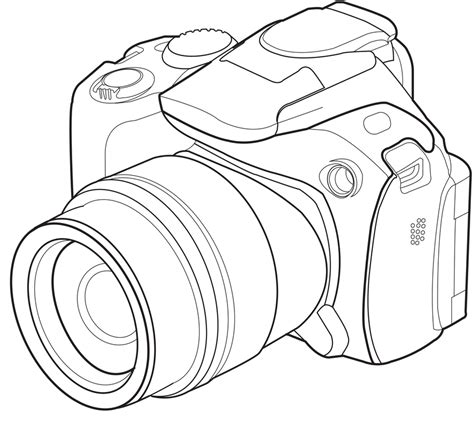 Camera Drawing Sketch Coloring Page