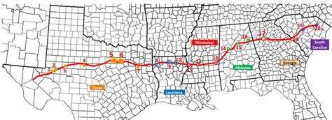 20 Cities on Interstate 20 (A Dots on a Map Quiz) - By purplebackpack89