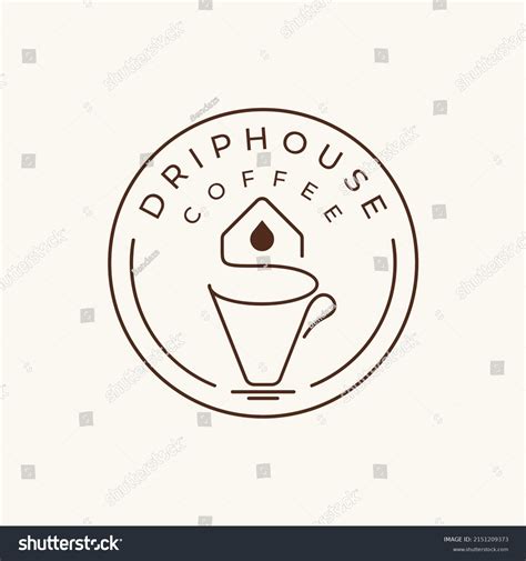 Coffee Cafe House Line Drawing Logo Stock Vector (Royalty Free ...