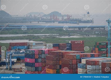 Ningbo / China - 05.14.2019 : Cargo Terminal of the Sea Port of Ningbo ...