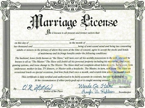 The interesting Fake Marriage Certificate | Marriage License | Marriage For Blank Marriage ...