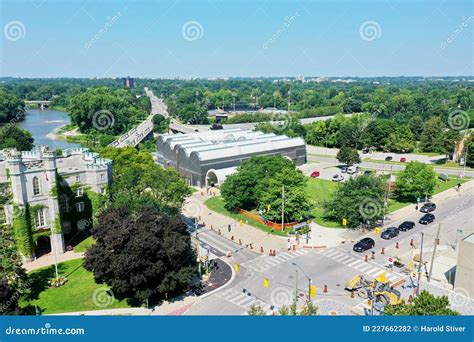 Aerial of the Museum London in London, Ontario, Canada Editorial ...