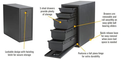 Locking Sliding Drawer Steel Truck Box 5-Drawer, Vertical, Black, Fits 8ft. Bed, 21in.L x 8 1 ...