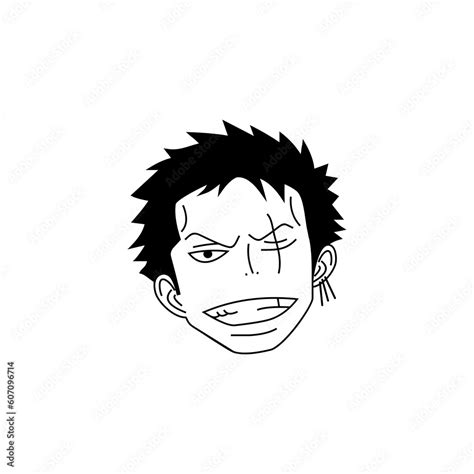 Zoro head straw hat pirates one piece Stock Illustration | Adobe Stock