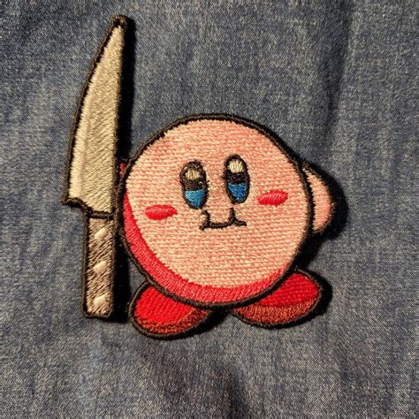 Kirby With a Knife Patch - Etsy Canada | Embroidery, Embroidery ...