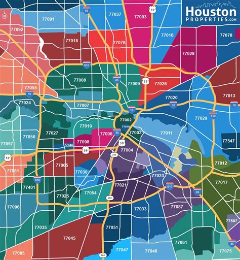 Houston Texas Zip Code Map | HoustonProperties | HoustonProperties