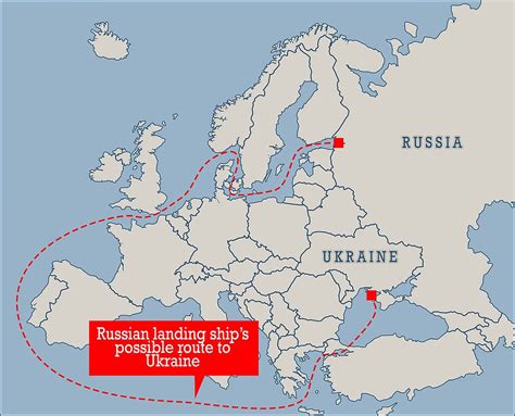 Six Russian landing ships sail past Britain sparking speculation they are bound ...