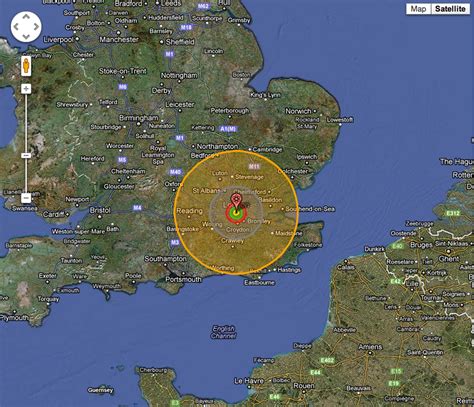 Nuclear Bomb Blast Radius Map