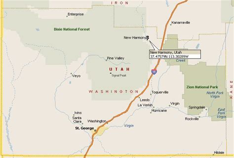 New Harmony, Utah Map 2