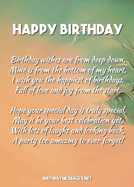 Sentimental Birthday Poems: Sentimental Birthday Messages