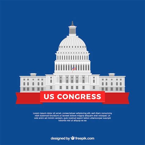 United states congress building in flat style Vector | Free Download