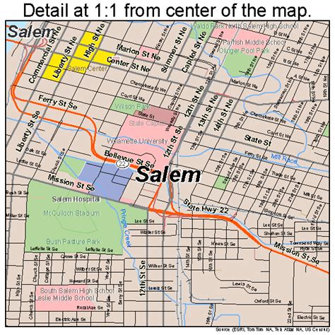 Detailed Map Of Salem Oregon