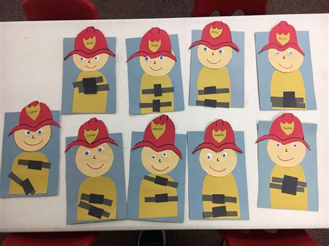 Fire safety week craft, fire fighter craft, preschool fireman art ...