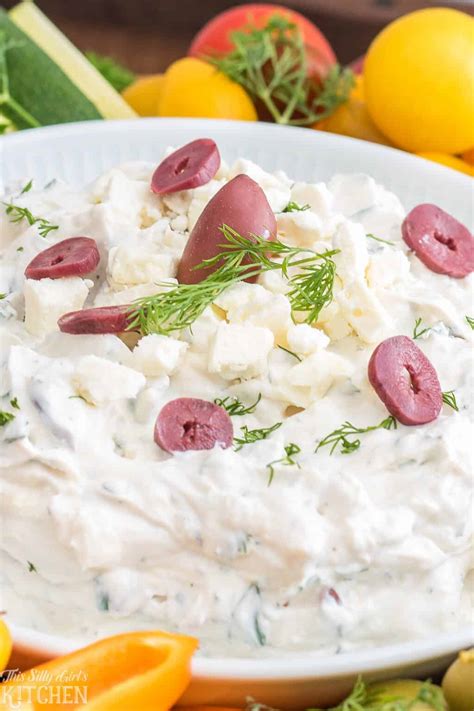 Greek Dip (Greek yogurt, Garlic, Feta Cheese, & Olives!)