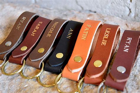 Personalized Keychains. Personalized Genuine Leather Goods. Gold or ...