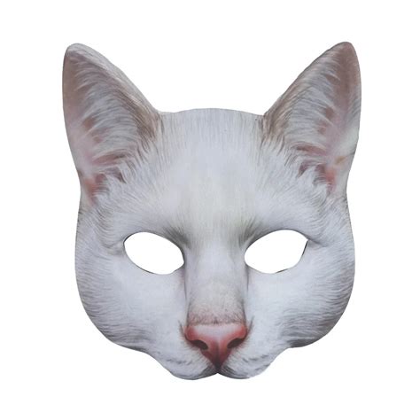 Cat Mask Halloween Half Face Lifelike Cat Mask Party Playing Costume ...