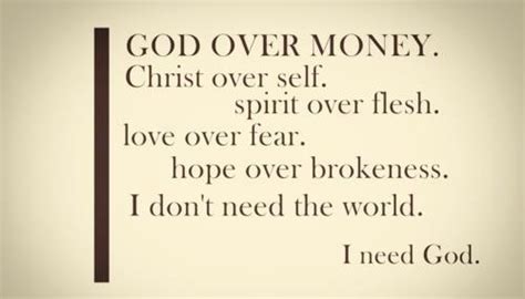 God over money | Quote me