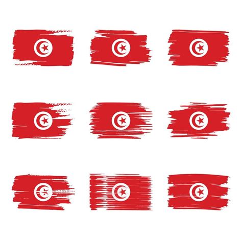 Tunisia flag brush strokes painted 4863873 Vector Art at Vecteezy