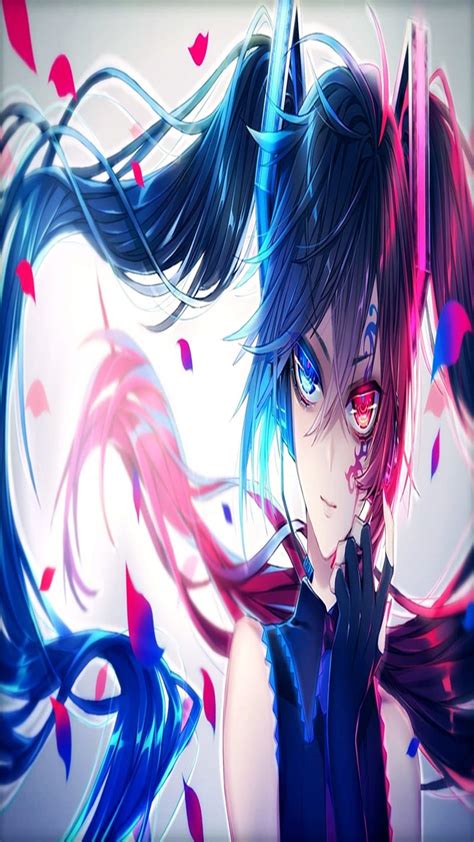 BlueRed Girl, anime, blue, manga, nightcore, red, youtube, HD phone ...