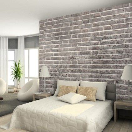 Faux brick wall. Brick Wallpaper Bedroom, Brick Wall Bedroom, Faux ...