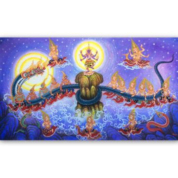 Samudra Manthan Traditional Thai Artwork | Royal Thai Art