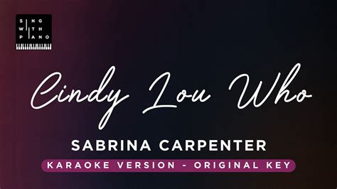 Cindy Lou Who? - Sabrina Carpenter - Piano Instrumental Cover with ...