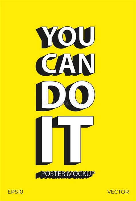 Motivation Poster. You Can Do it Poster for Typographic. A4 Flyer on Trendy Background Color ...