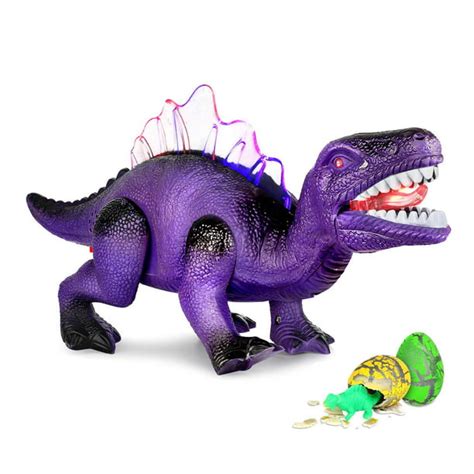 Super Joy Dinosaurs Toys for Kids [2 Extra Dinosaur Eggs] Electric Walking Dinosaur with LED ...