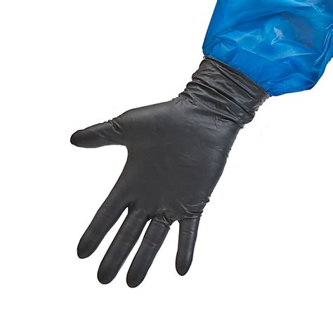 Nitrile Extended Cuff Black Gloves - 8 mil - DQE