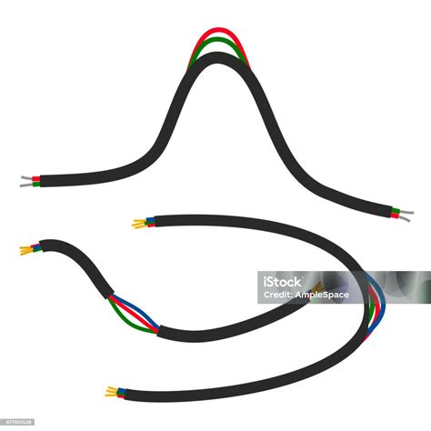 Broken Wire Flat Vector Illustration Stock Illustration - Download Image Now - Cable, Wire ...