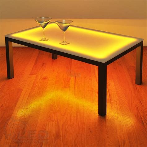 Led Light Up Coffee Table : Led Transitioning Led Coffee Table With Chrome Base By Coaster ...