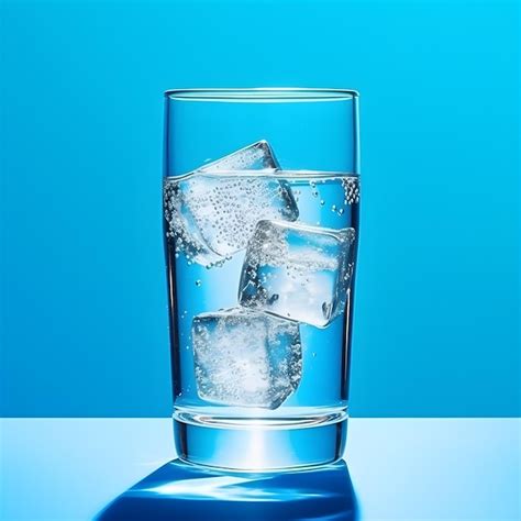 Premium Photo | A glass of water with ice cubes