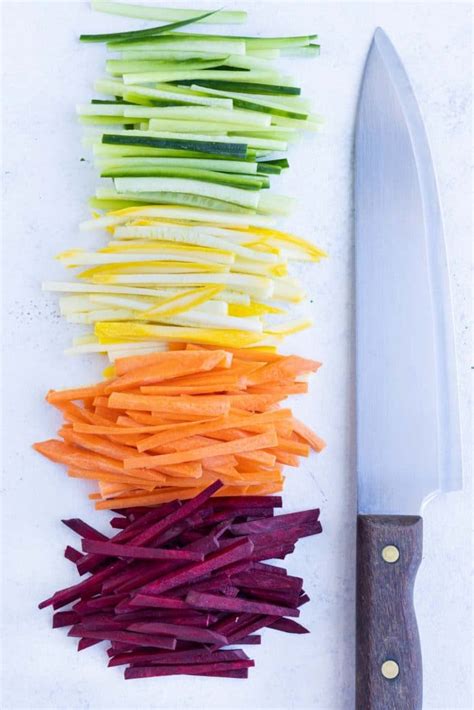 How to Cut Julienne Strips (2 Ways!) - Evolving Table