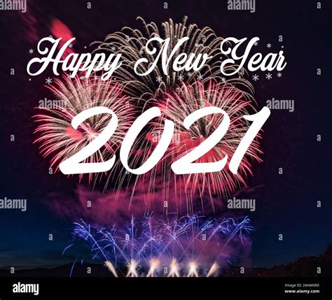 Happy new year 2021 with fireworks background. Celebration New Year 2021 Stock Photo - Alamy