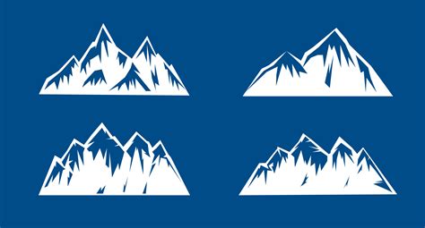 Set white Mountain outline images. Vector Illustration. 5666571 Vector ...