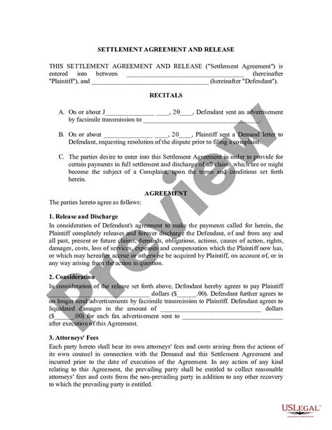 Settlement Agreement and Release | US Legal Forms