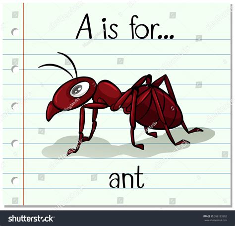 Flashcard Letter Ant Illustration Stock Vector (Royalty Free) 398133502 | Shutterstock