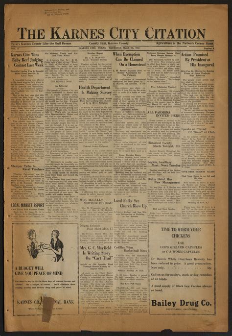 The Karnes City Citation (Karnes City, Tex.), Vol. 37, No. 6, Ed. 1 Thursday, March 9, 1933 ...