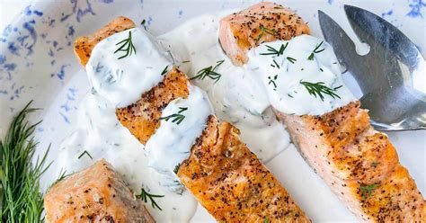 Grilled Salmon with Creamy Dill Sauce Recipe | Foodal