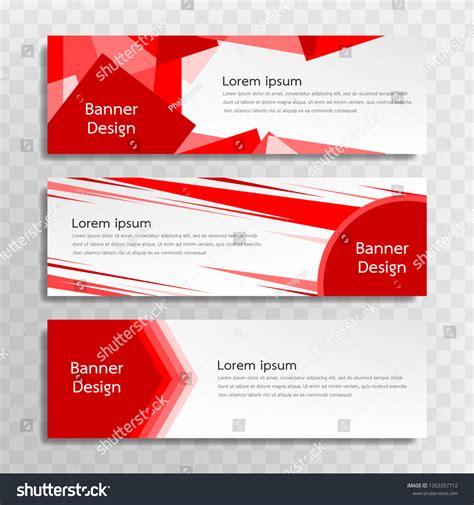 Set Red Banner Templates Designed Web Stock Vector (Royalty Free ...