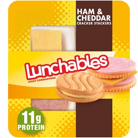 Buy Lunchables Ham & Cheddar Cheese Cracker Stackers Snack Kit with Vanilla Creme Cookies, 3.5 ...