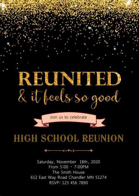 Class reunion party invitation | Reunion invitations, Class reunion invitations, Graduation poster