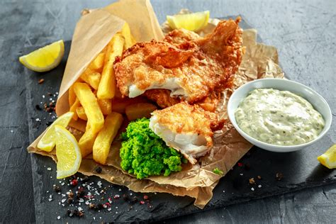 Arctic Royal Battered Cod with homemade chips, tartar sauce and mushy peas | Seafood By Sykes