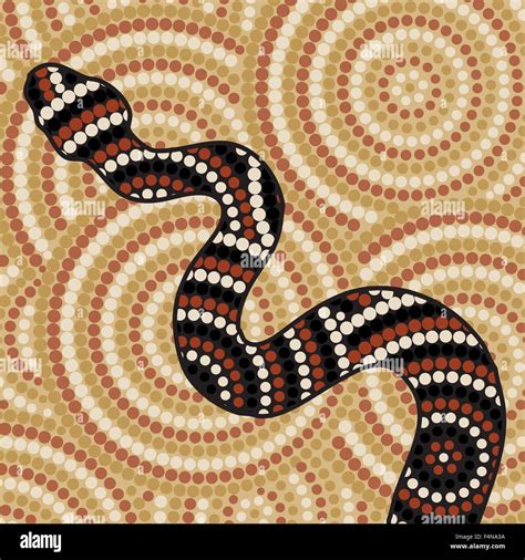 Abstract Aboriginal snake dot painting in vector format Stock Vector ...